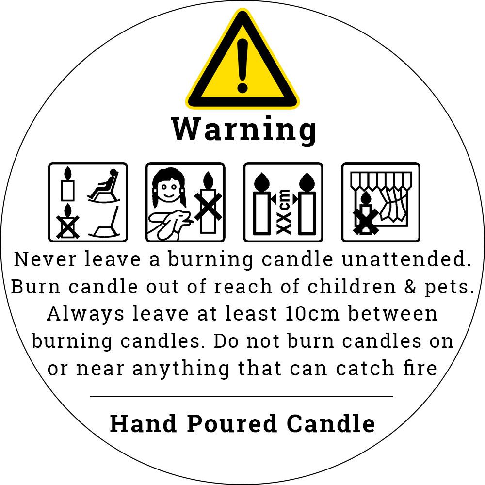 Candle Warning Label 35mm Round - Your Crafts