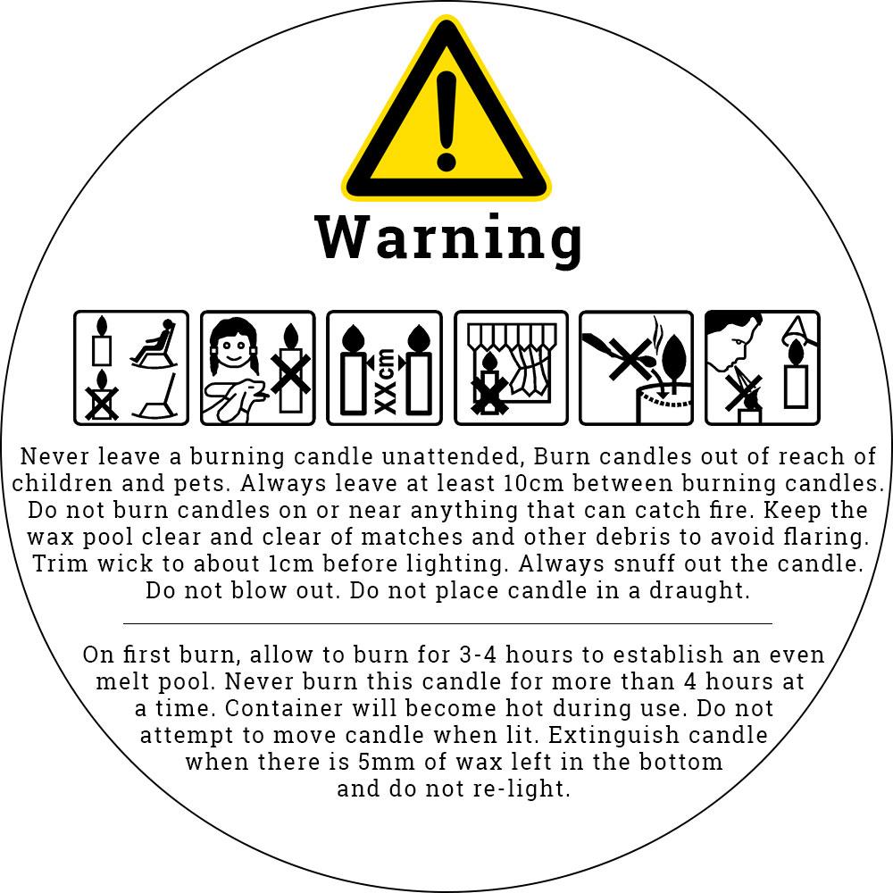 Candle Warning Label 50mm Round - Your Crafts