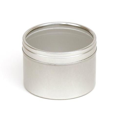 5cl Candle Tin - Silver - Clear Lid - Your Crafts